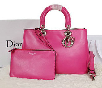 small Christian Dior diorissimo calfskin leather bag 0902 rosered - Click Image to Close